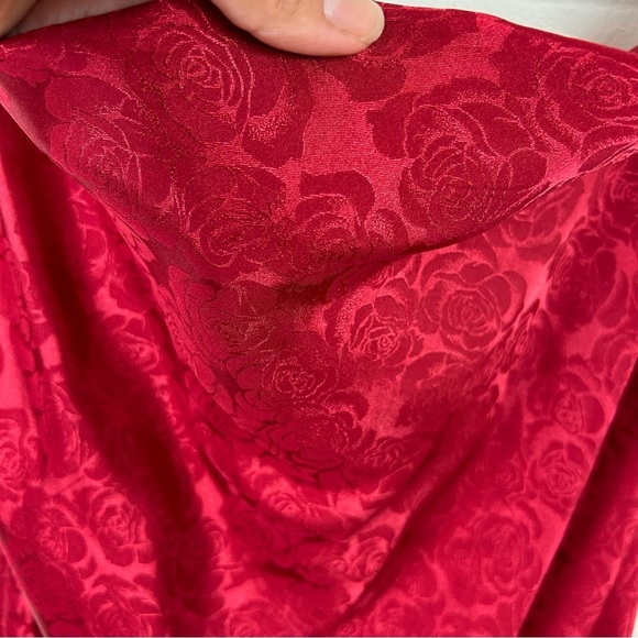 NWT Lulu's You're My Type Red satin jacquard midi slip dress size: XL - Picture 5 of 13